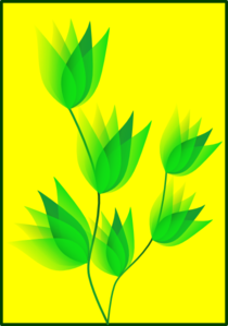 Green Lotus Blossoms Clip Art